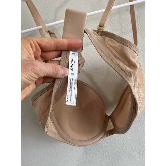 Soma Women’s Bra 36c 36 C Lightest Lift Demi Beige Tshirt Lace Underwire - Picture 3 of 4
